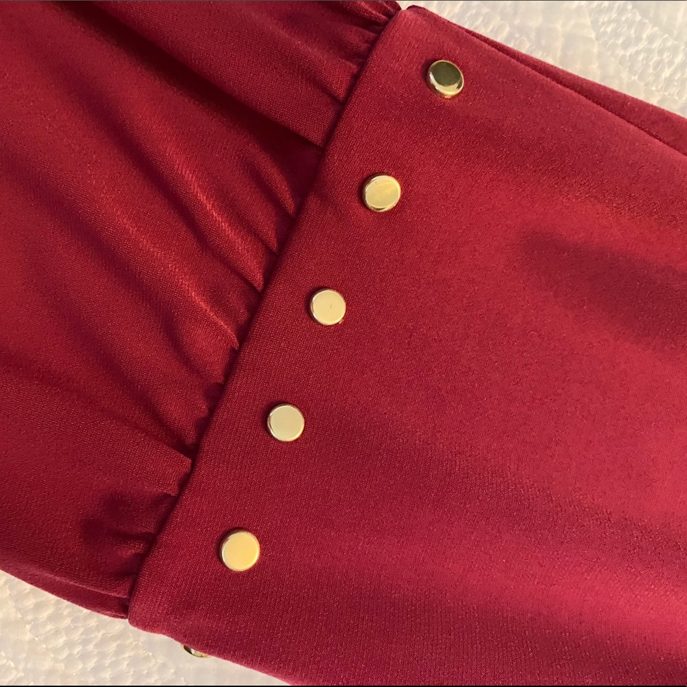 MICHAEL KORS Burgundy Cold Should Blouse 🌺🌺 - Picture 7 of 12